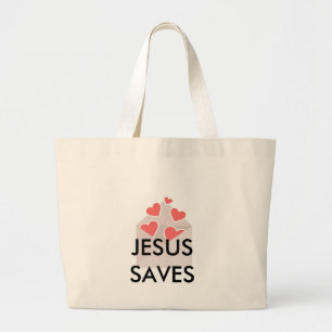 Bolsa Tote Grande Jesus salvar a sacola