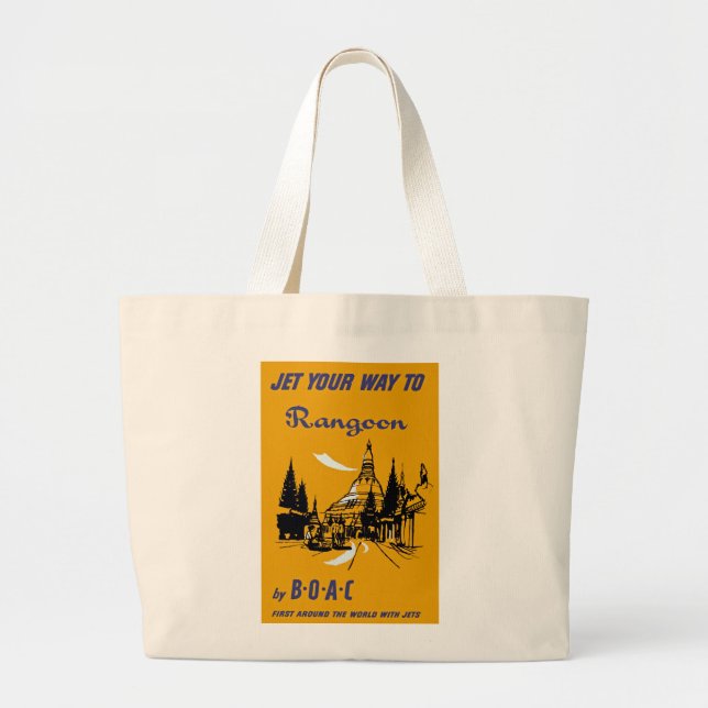 Bolsa Tote Grande Jet Your Way to Rangoon (Frente)