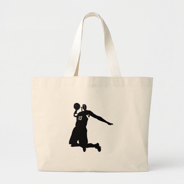 Bolsa Tote Grande Jogador de basquete Silhouette (Frente)
