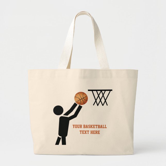 Bolsa Tote Grande Jogador de basquetebol personalizado (Frente)