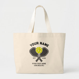 Bolsa Tote Grande Jogador de Pickleball Personalizado - Adicionar se