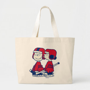 Bolsa Tote Grande Jogadores de Hóquei no Gelo Linus & Lucy