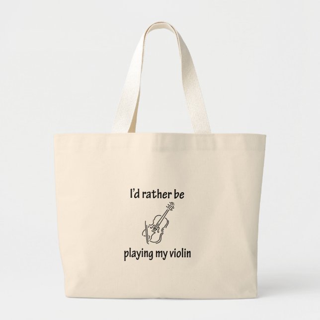 Bolsa Tote Grande Jogando meu violino (Frente)
