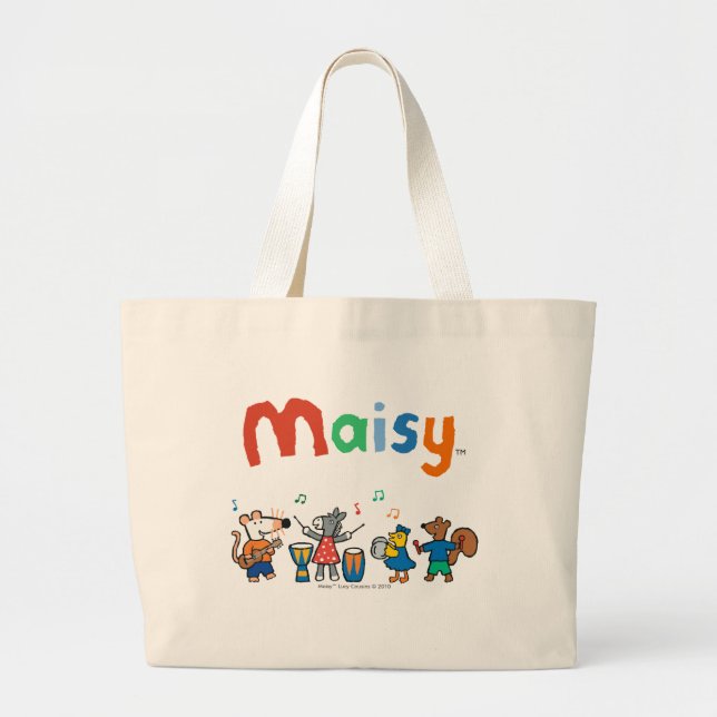 Bolsa Tote Grande Jogo de Maisy e de amigos na banda (Frente)