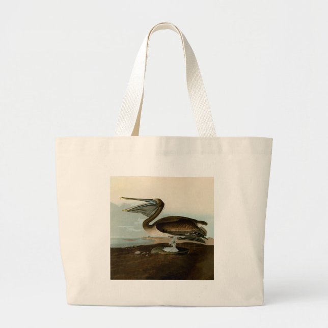 Bolsa Tote Grande John James Audubon Brown Pelican Trabalho de arte  (Frente)