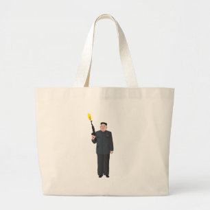 Bolsa Tote Grande Jong-un de riso de Kim que ateia fogo a uma arma