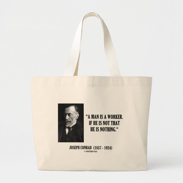 Bolsa Tote Grande Joseph Conrad um homem é umas citações do (Frente)