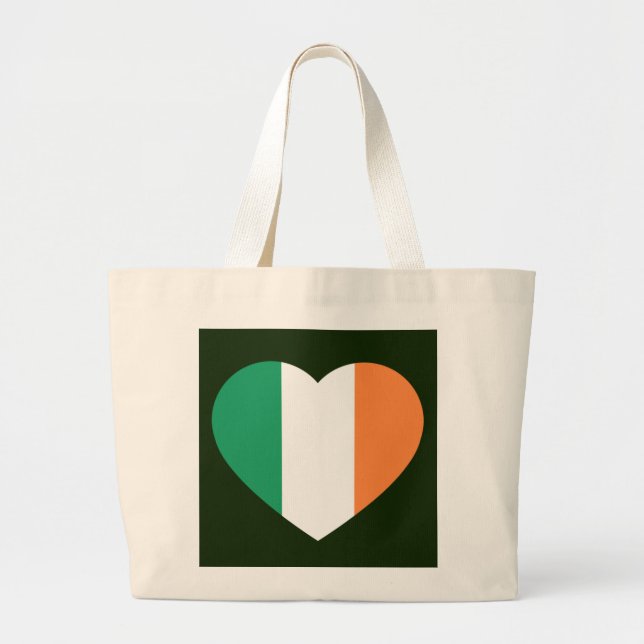 Bolsa Tote Grande jtcnt Irish Heartflag (Frente)