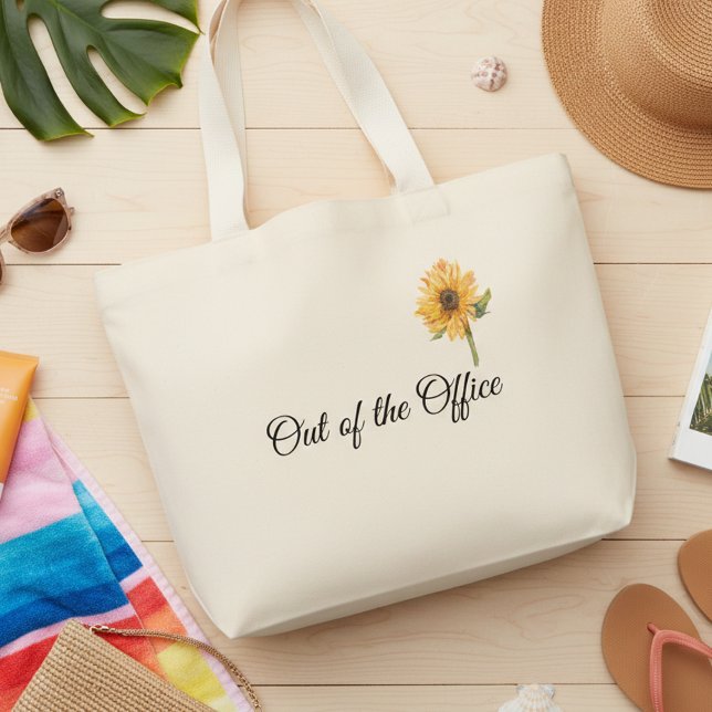 Bolsa Tote Grande Jumbo Tote Overnight Fora do Escritório Sunflower (Criador carregado)