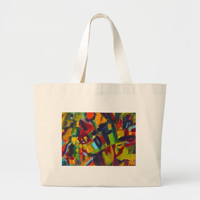 Bolsa Tote Grande Kandinsky 304 Abstrato Colorido (Frente)