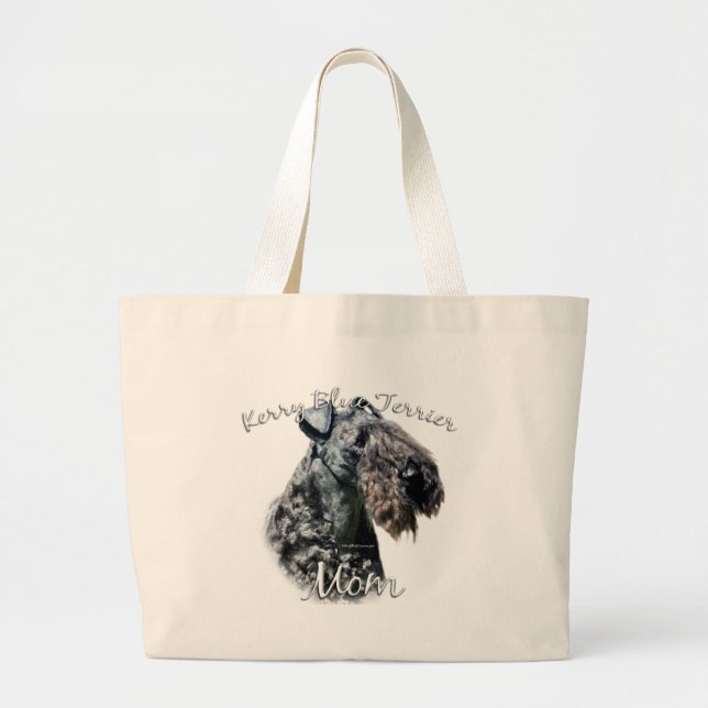 Bolsa Tote Grande Kerry Blue Terrier Mãe 2 (Frente)
