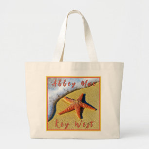 Bolsa Tote Grande Key West Florida Bonito Starfish e nome