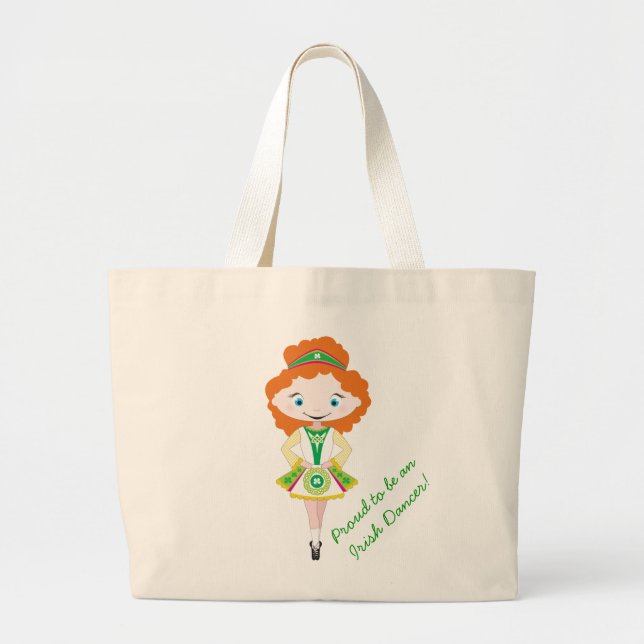 Bolsa Tote Grande KIDLETS dançarina irlandesa dançando calçado saco  (Frente)