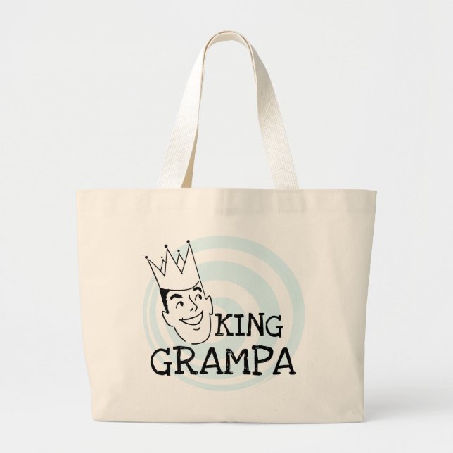 Bolsa Tote Grande King Grampa T-shirts e presentes (Frente)