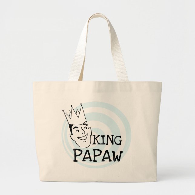 Bolsa Tote Grande King Papaw T-shirts e presentes (Frente)