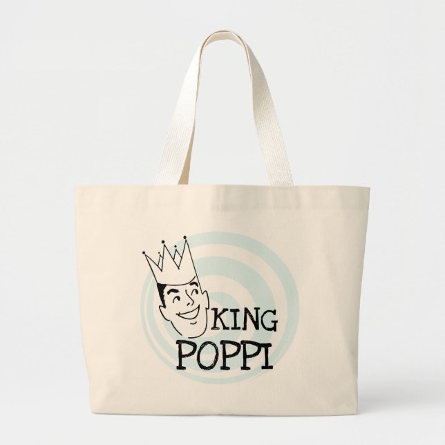 Bolsa Tote Grande King Poppi T-shirts e presentes (Frente)