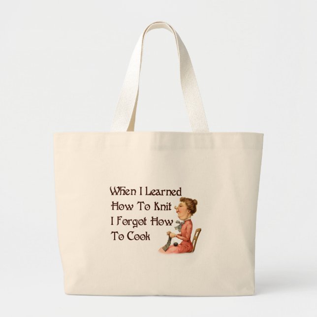 Bolsa Tote Grande Knitter esquecido (Frente)