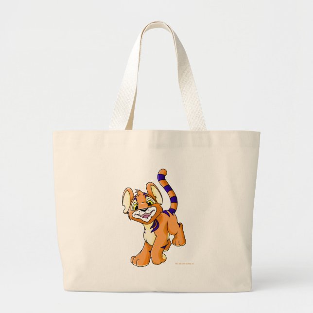 Bolsa Tote Grande Kougra alaranjado aventuroso (Frente)