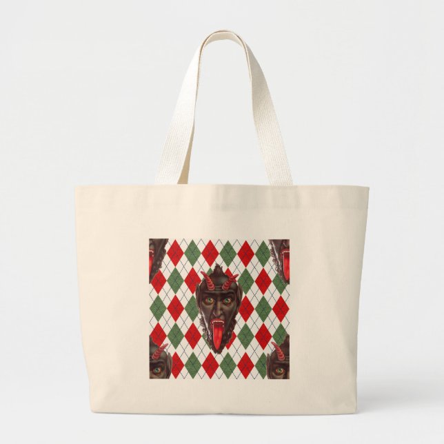 Bolsa Tote Grande Kristmas de natal xadrez (Frente)