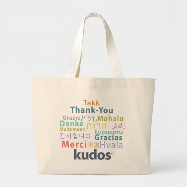 Bolsa Tote Grande Kudos® obrigado (Frente)