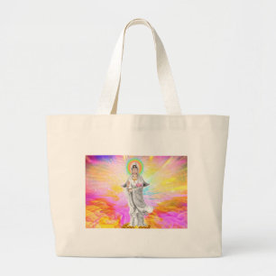 Bolsa Tote Grande Kwan Yin a deusa da piedade
