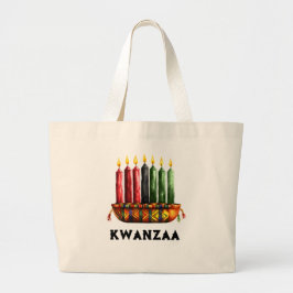 Bolsa Tote Grande Kwanzaa Seven Candle Tote Bag
