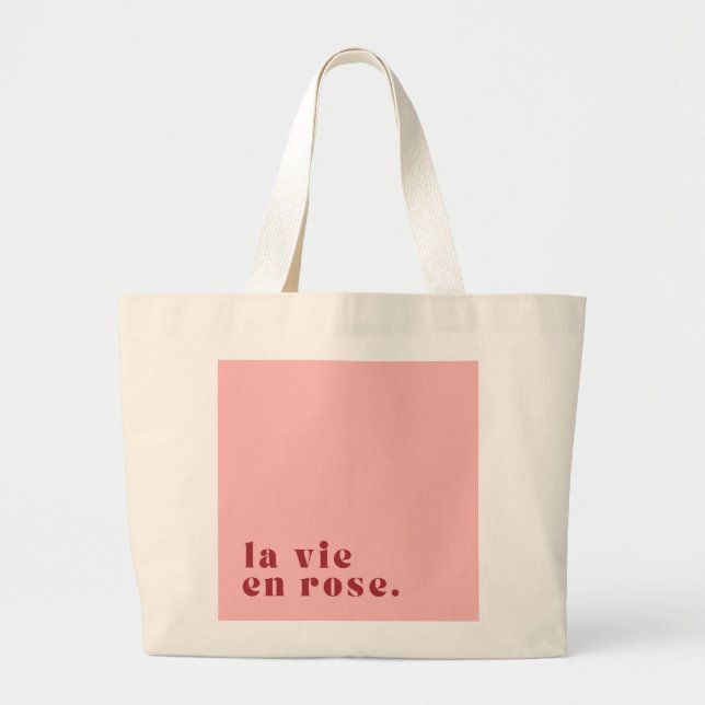 Bolsa Tote Grande La vie en rosa French Cote (Frente)