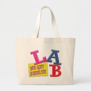 BOLSA TOTE GRANDE LAB MOTTO - OBTEMOS RESULTADOS - LABORATÓRIO MÉDIC