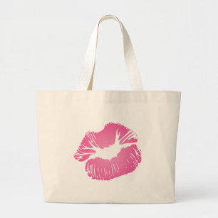 Bolsa Tote Grande Lábios cor-de-rosa
