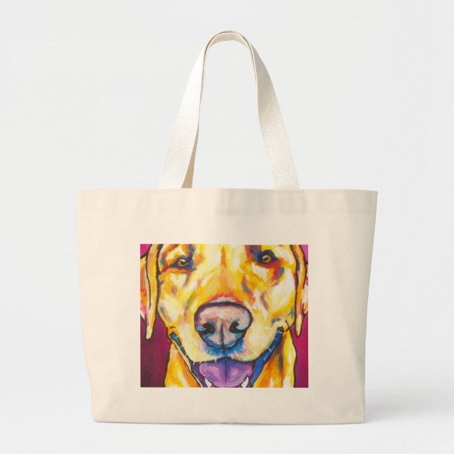 Bolsa Tote Grande Labrador amarelo 1 (Frente)