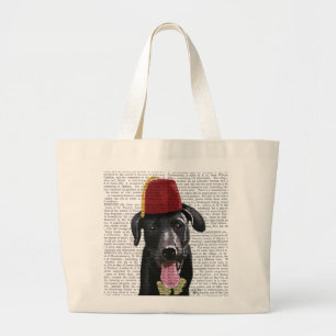 Bolsa Tote Grande Labrador Preto Com Fez