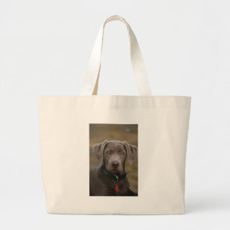 Bolsa Tote Grande Labrador retriever na prata clara rara