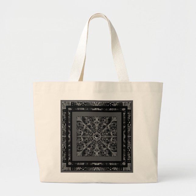 Bolsa Tote Grande Lace cerâmico Preto (Frente)