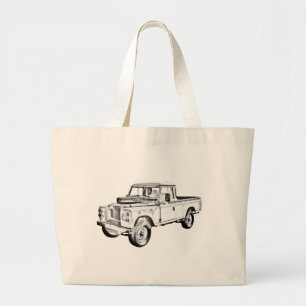 Bolsa Tote Grande Land Rover 1971 pegara a ilustração do caminhão
