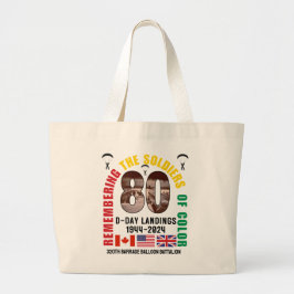 Bolsa Tote Grande LANDINGS 80 Aniversário afro-americanos