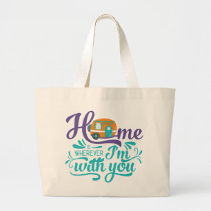 Bolsa Tote Grande Lar é onde quer que eu esteja com você.
