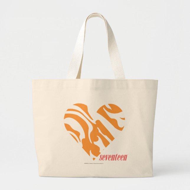 Bolsa Tote Grande Laranja 2 da zebra (Frente)