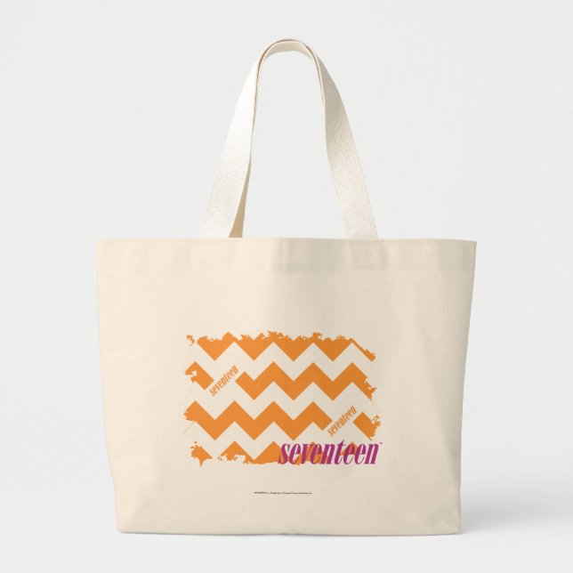 Bolsa Tote Grande Laranja 4 do ziguezague (Frente)