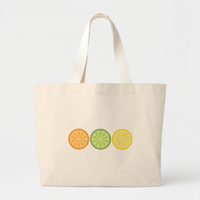 Bolsa Tote Grande Laranja-Limão-limão (Frente)