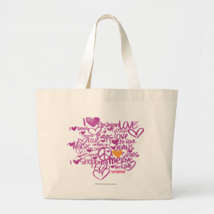 Bolsa Tote Grande Laranja/roxo dos grafites