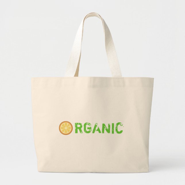 Bolsa Tote Grande Laranja você orgânico (Frente)