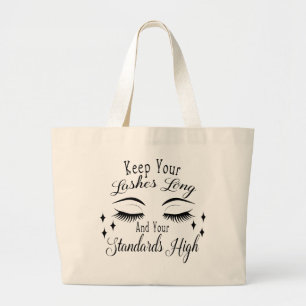 Bolsa Tote Grande Lashes Saco longo de toalha