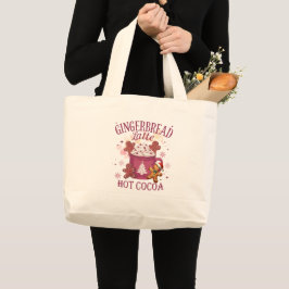 Bolsa Tote Grande Latte de gengibre quente de chocolate natal