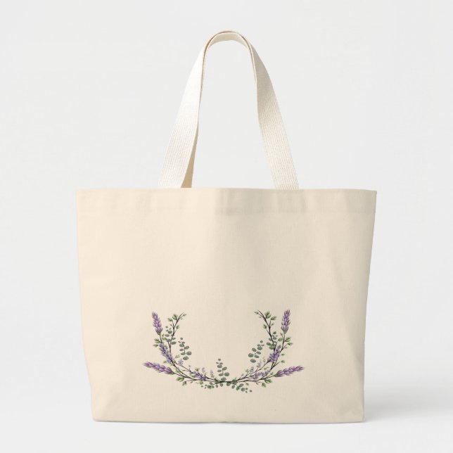 Bolsa Tote Grande Lavanda e Eucalyptus (Frente)