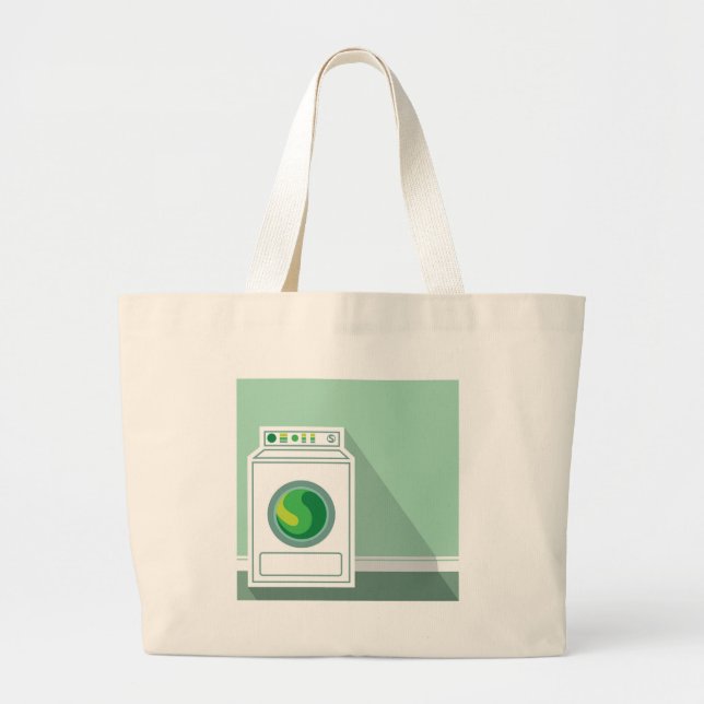 Bolsa Tote Grande Lavandaria da máquina de lavar (Frente)