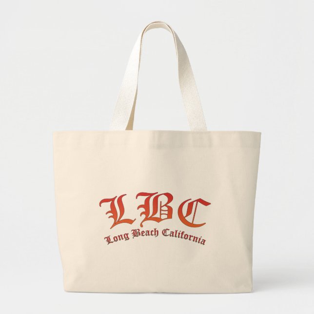 Bolsa Tote Grande LBC - Long Beach Califórnia (Frente)