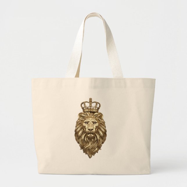 Bolsa Tote Grande Leão majestoso (Frente)