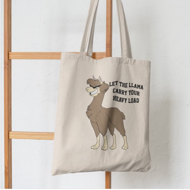 Bolsa Tote Grande Legal Homem Brown Llama com óculos escuros (Criador carregado)