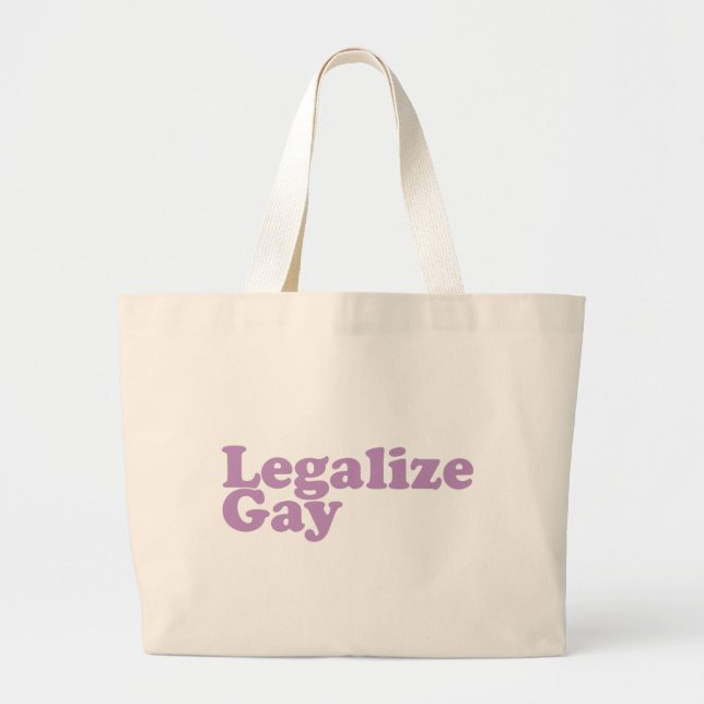 Bolsa Tote Grande legalize a lavanda alegre (Frente)