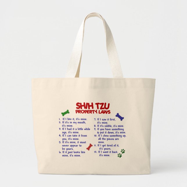 Bolsa Tote Grande Leis 2 da propriedade de SHIH TZU (Frente)